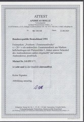 Germany 1951 Edition S 8 I Attested Post-Fresh Unhinged BPP Photo Certificate