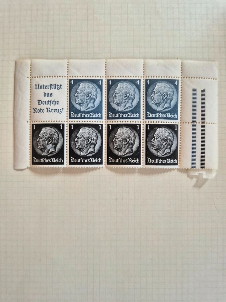 Germany 1933/36 Mi H-Blatt 98(pane) Hindenburg stamps