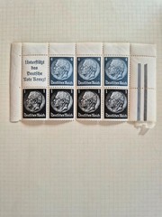 Germany 1933/36 Mi H-Blatt 98(pane) Hindenburg stamps