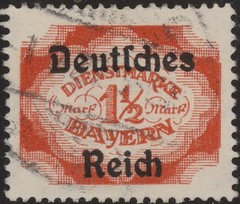 Stamp Germany Official Mi 040-50 Sc O58-68 1920 Dienst Reich Bavaria WWII Used