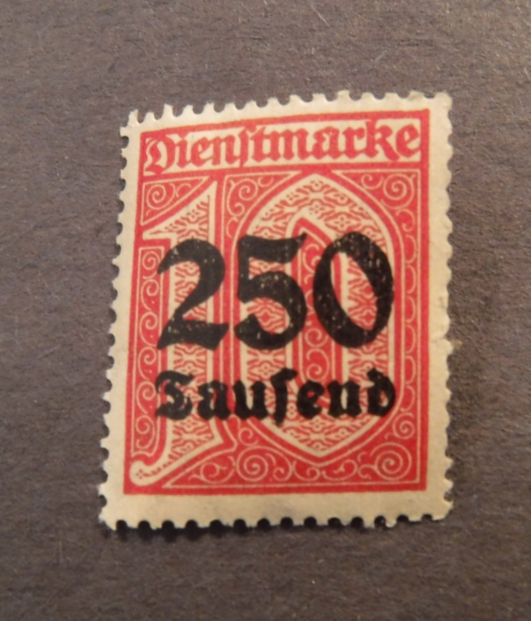 Germany, Scott O32, 1923 , 250th m on 10 pf. Overprint Official Stamp, MNHOG.