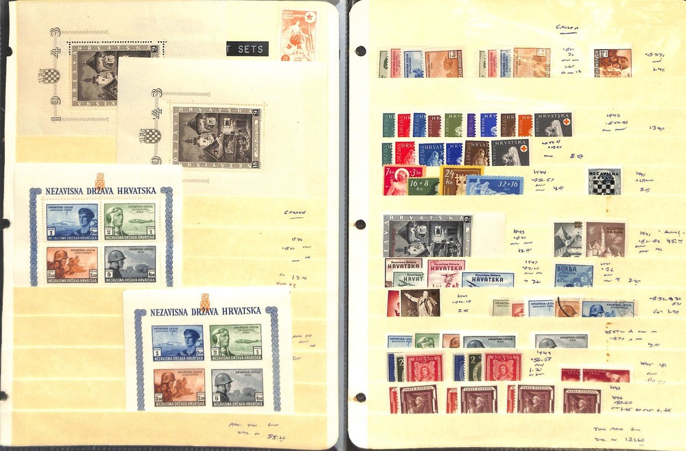 Croatia Stamp Collection on 6 Stock Pages, 1941-45 WWII German (CA)
