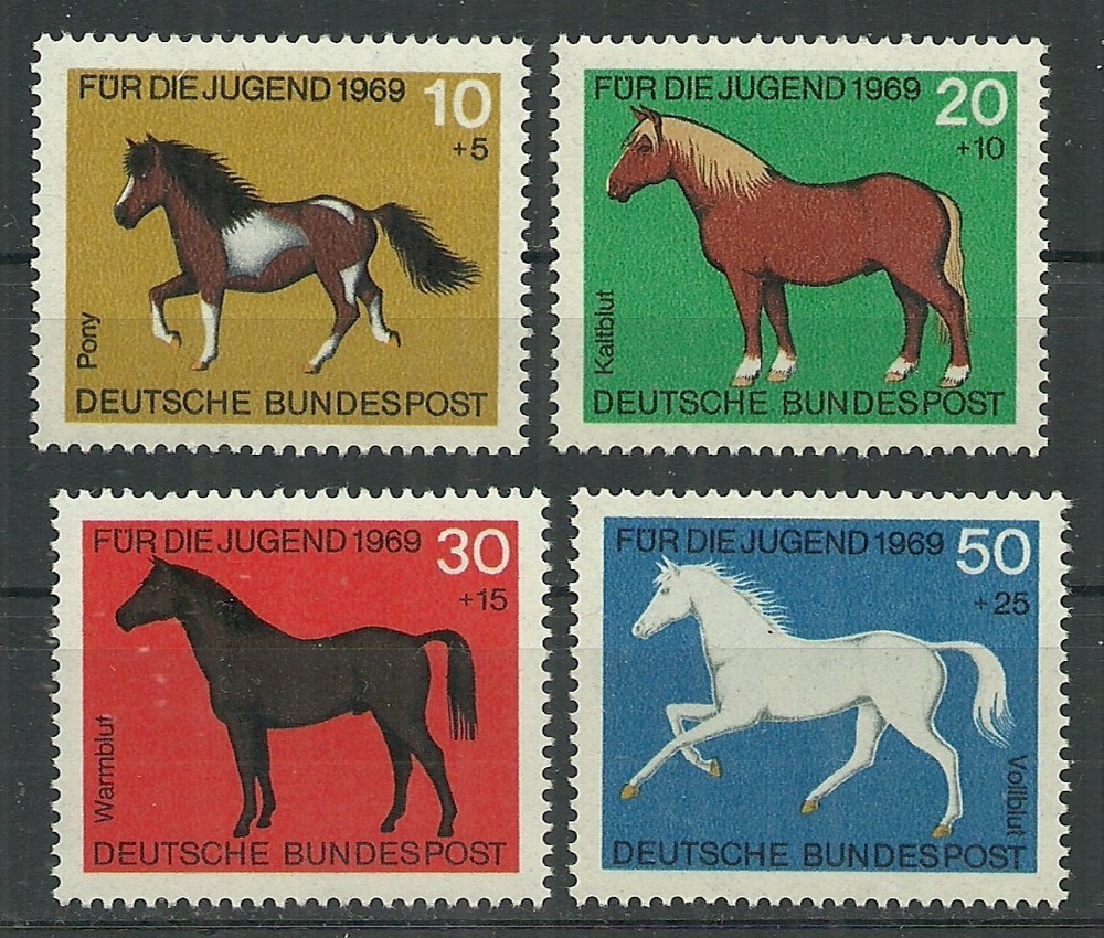 Germany Bundes rep. 1969 year MNH(**) Mi.# 578-581 horses