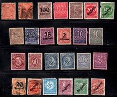 GERMANY 1921-1923 OFFICIAL STAMPS ASSORTED USED AND MINT HINGED