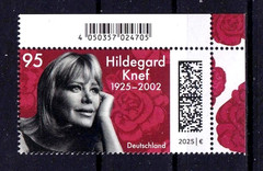 Germany Hildegard Knef Single Stamp Eckrand 2 Mi 3940 2025 MNH