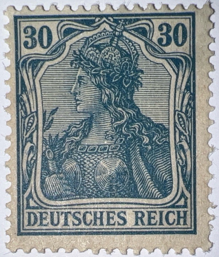 Travelstamps: Germany Stamps Mi:#144 – 30pf Mint Og Hinged WMK MOGH
