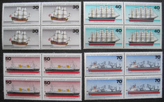 Germany MNH/Unused Block of 4 Michel 929-932 Ships Boats (GB 1000)