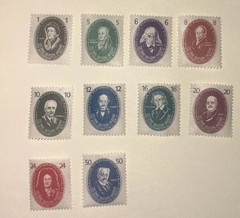 GERMANY DDR 1950 GOOD SCIENTISTS SET SCOTT 58-67 Cv.$130