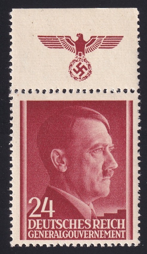 Poland – German Occupation MI 78 / Scott N83, Hitler Single W/Tab Unused NH