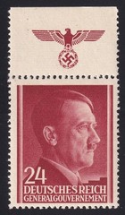 Poland – German Occupation MI 78 / Scott N83, Hitler Single W/Tab Unused NH