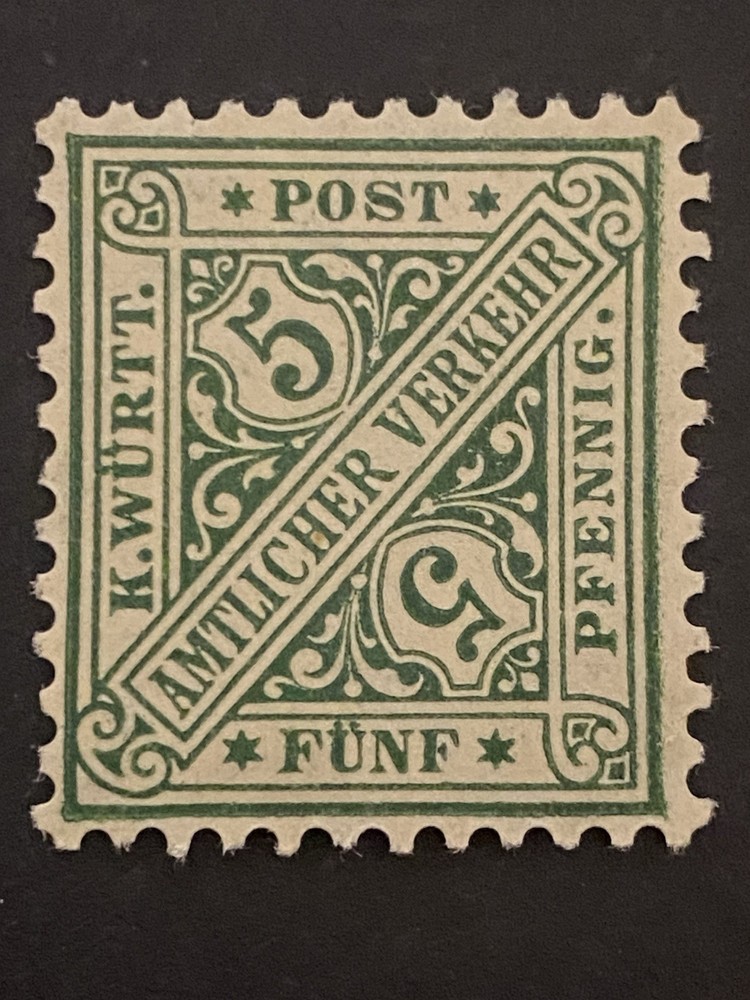 WURTTEMBERG O98 – Numeral of Value „1890 Green“ Mint Never Hinged