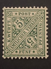 WURTTEMBERG O98 – Numeral of Value „1890 Green“ Mint Never Hinged