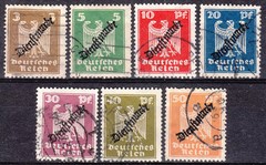 Stamp Germany Official Mi 105-11 Sc O53-9 1924Dienst Reich Inflation Used
