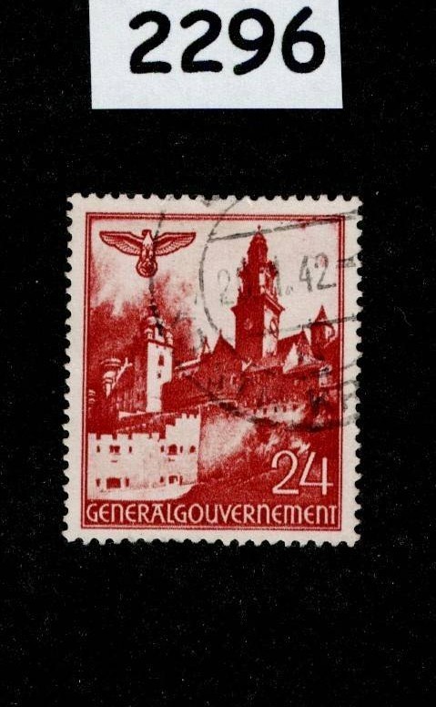 Used Stamp Sc N63 General Government Warsaw Lublin Cracow Poland WWII #2296