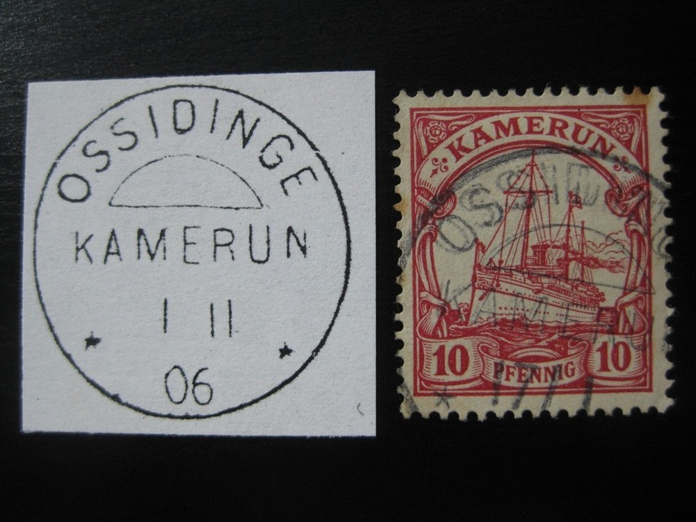 KAMERUN GERMAN COLONY Mi. #9 used Kaiser Yacht stamp w/ Ossidinge cancel!