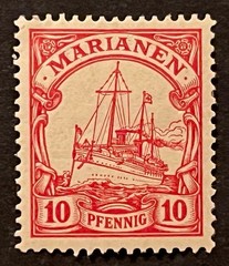 Travelstamps: GERMANY GERMAN MARIANEN STAMPS Kaiser’s Yacht MOGH 10pf UNWMK