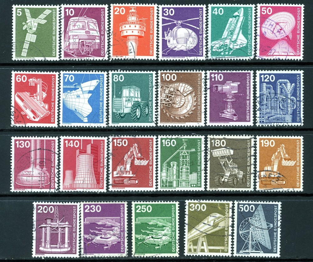 Stamps Germany, Scott # 1170-1192 used, complete set