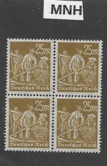 MNH stamp block 25 Mark Scott #225 Farmers Farming Weimar German Republic 1923
