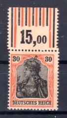 DR-Germania 89IIWOR Upper Edge MNH Fresh Unhinged (y80116