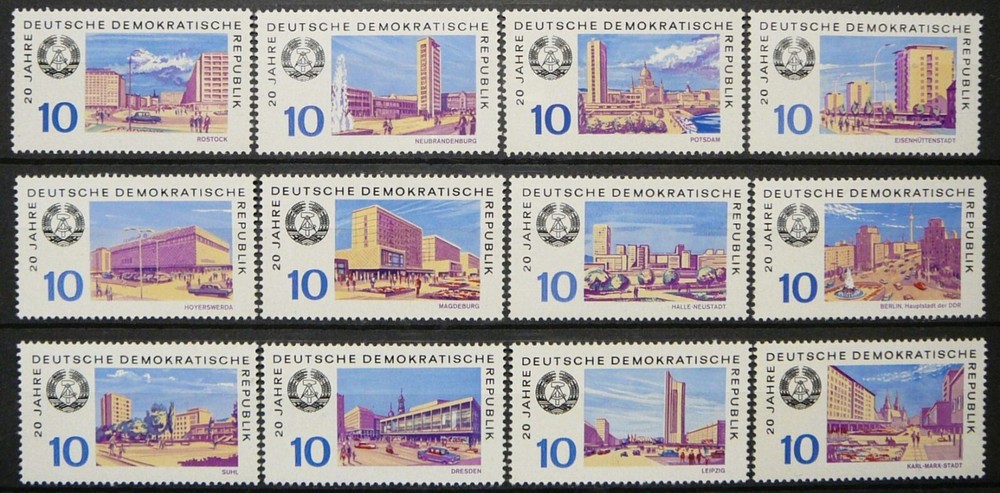 Germany DDR stamps – East German buildings_1969 – MNH.