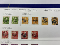 Germany States, Bavaria, Used – hinged on one album page, 1920.
