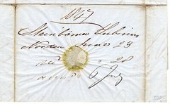 GERMNAY/PRUSSIA: Paid letter to Great Britain 1847, Arr.canc.