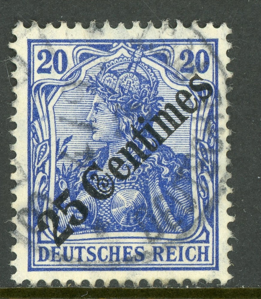 GANDALF Germany 1908 Offices in Turkey 25 Centimes/20pf Blue Scott # 57 VFU K796