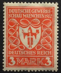 Germany – 1922 Munich Trade Exhibition 3 Mark Commemorative – Stamp