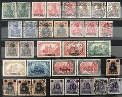 Danzig Gdansk 1920/1 vintage with better stamps unchecked for colors & types
