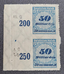 Stamps Germany Reich 2x 50 Milliarden Mark 1923 Mi. Nr. 330 [🇩🇪39133-3]
