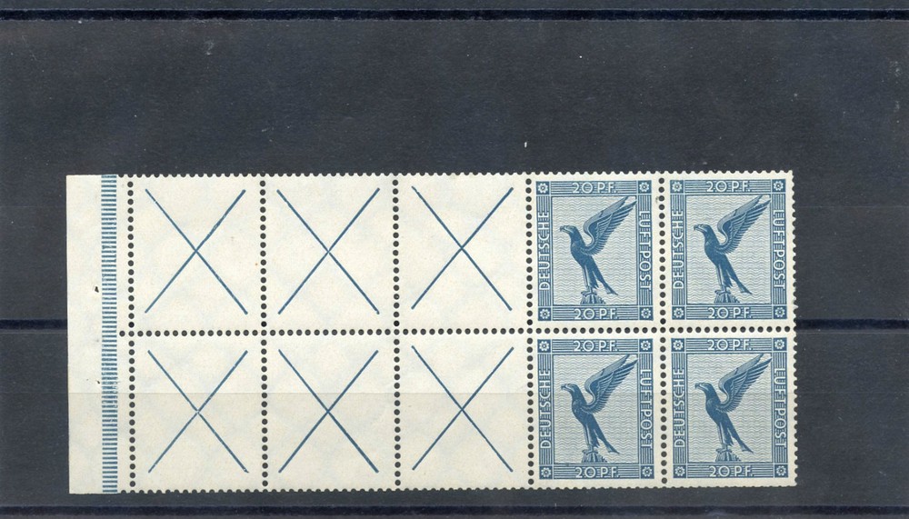 GERMANY, BOOKLET PANE MI HB49B VF NH AIRPOST $675