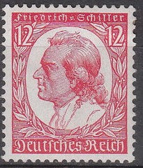 Stamp Germany Mi 554-5 Sc 446-7 1934 Reich Schiller Oil Painter MNH
