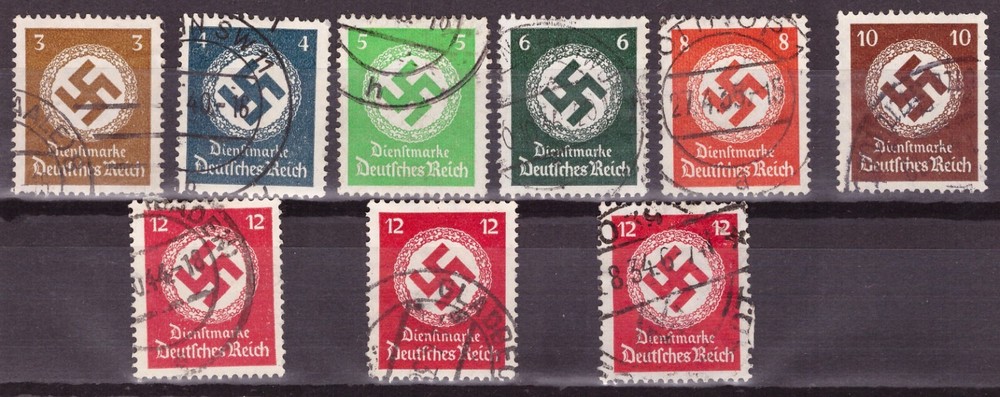 Germany Stamps #O80-O86 Used 1934 WWII War Reich Emblem Dienst