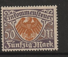 Germany 1920s 50m Tax Revenue MNH / Wmk Quadfoil – S45023
