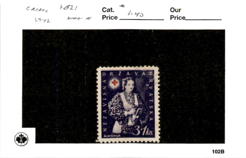Croatia, Postage Stamp, #B21 Mint Hinged, 1942 WWII German State (AB)