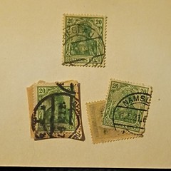 34 Germany Deutsches Reich Used Germania Postage Stamp Lot Handstamped 5-60 Pf