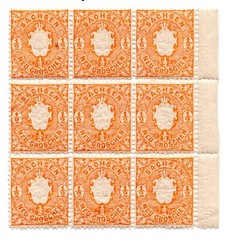 States, Saxony, MNH Block of 9, no faults, Michel # 15