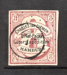 Hamburg Late 1800s 8p Van Diemen Local MLH / Full Gum – S61141