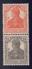 Germany – 1916-17 Zd-MiNr. S11a, 7½+2½ Germania, se-tenant pair, MNH