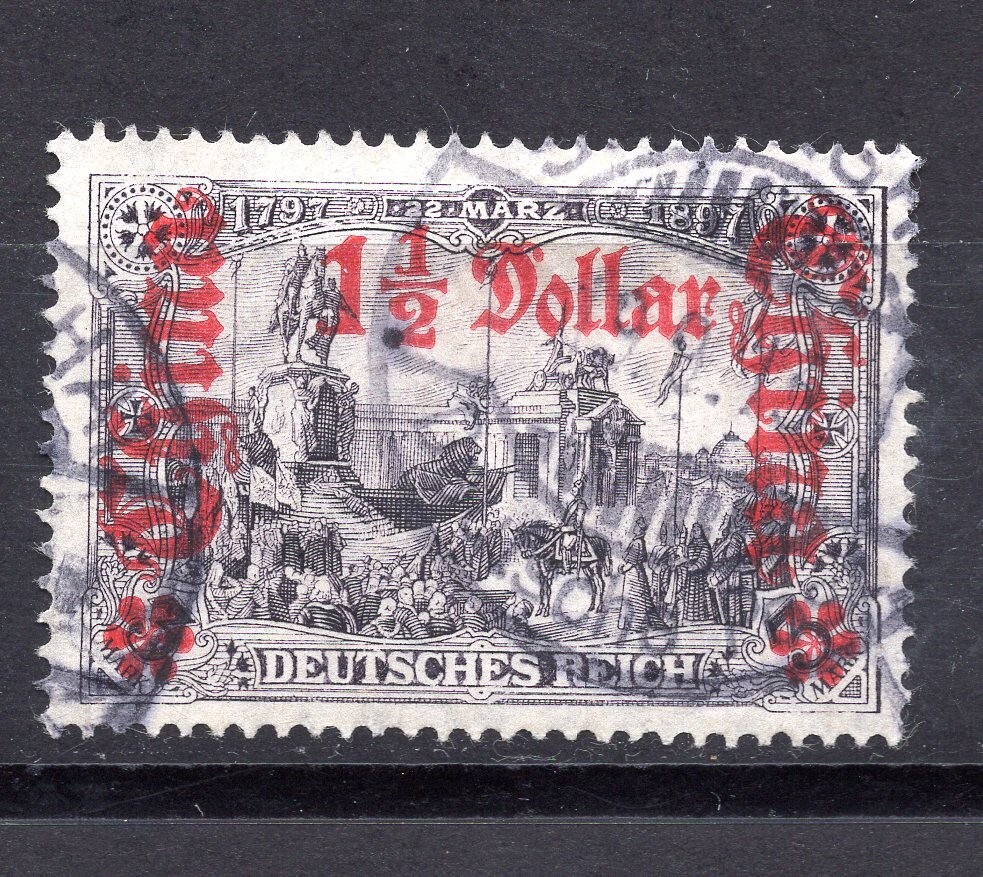 China 1905 Germania 1 1/2 $ Mi 46 I A a VF + used, watermark, no faults, exp.