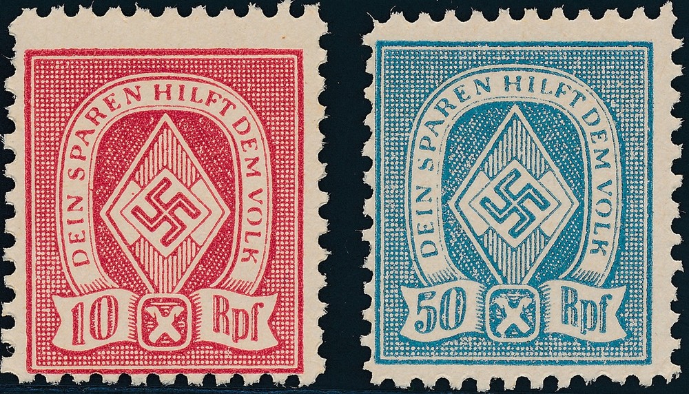 Stamp Germany Revenue WWII War Era Sport Folk HJ 10 50 MNH