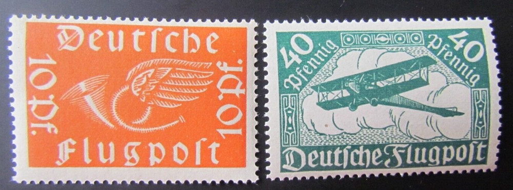 1919 German Airpost Bi-Plane Stamp Set „MNH“