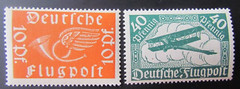 1919 German Airpost Bi-Plane Stamp Set „MNH“