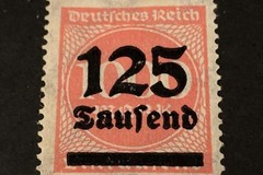 1923 Weimar Republic Germany 125 Tausend Red Postage Stamp – Used Mint Condition