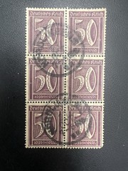 Germany Deutsches Reich Used Stamp Collection 50 15 30 Orange Green Purple