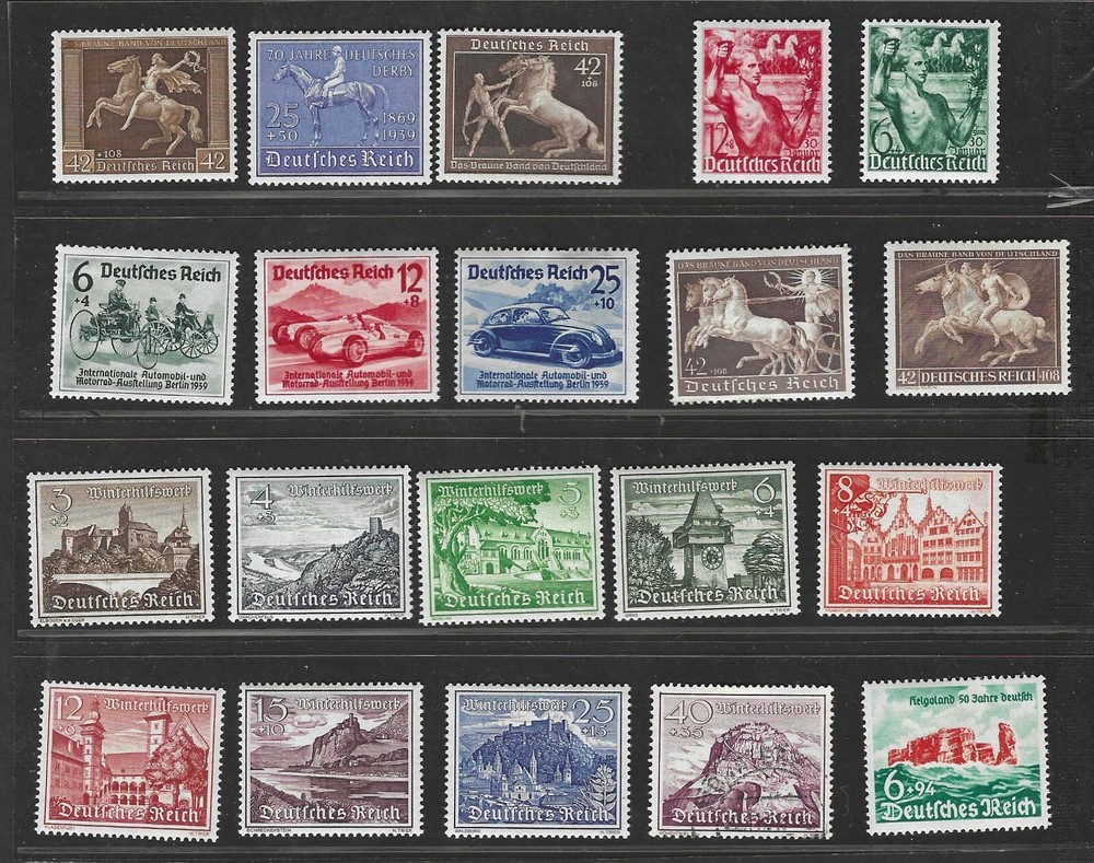 GERMANY 1938-1940 SEMI-POSTALS MINT NEVER HINGED SC. B90, B134-136, B144, B145