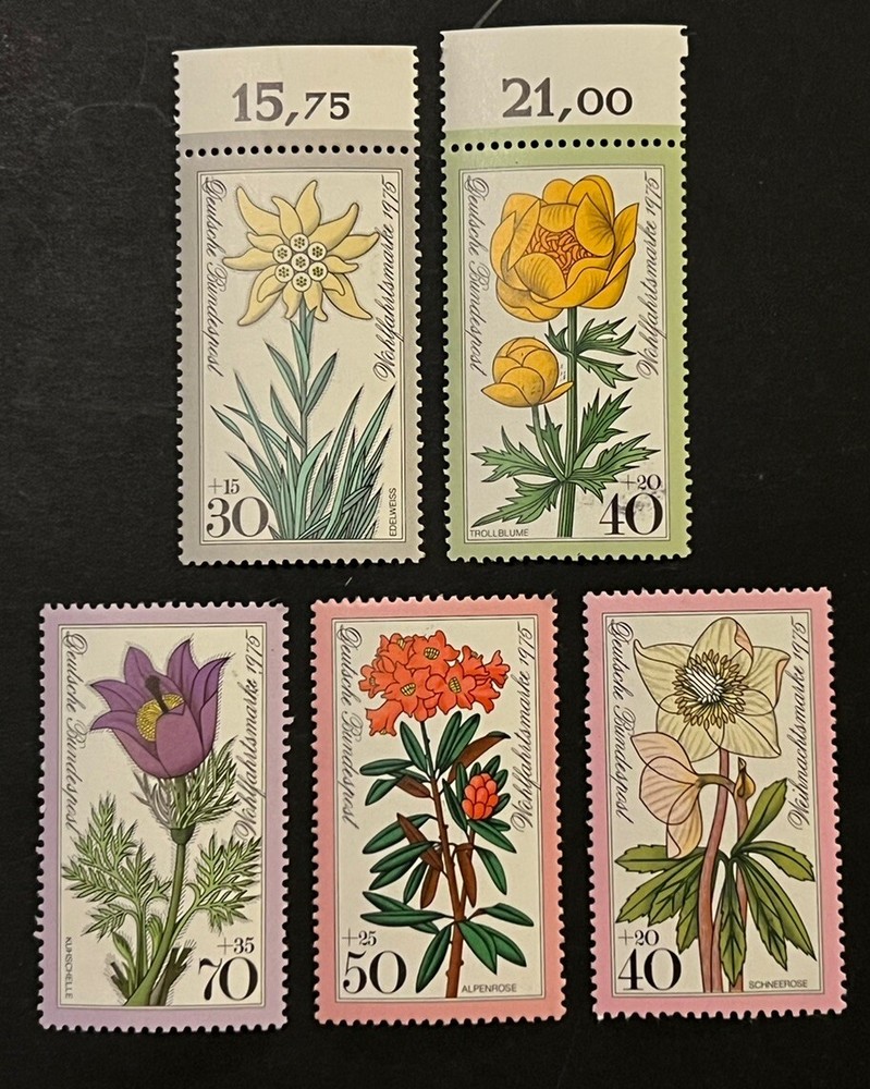 Travelstamps: Germany Stamps Scott #B521-B255 Humanitarian Relief/Flowers MNH OG