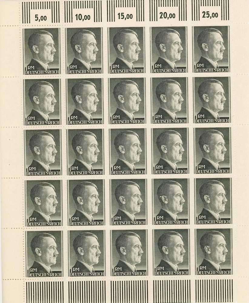 Stamp Germany Mi 799 Sc 524 Sheet 1941 WWII 3rd Reich 1RM Hitler German MNG