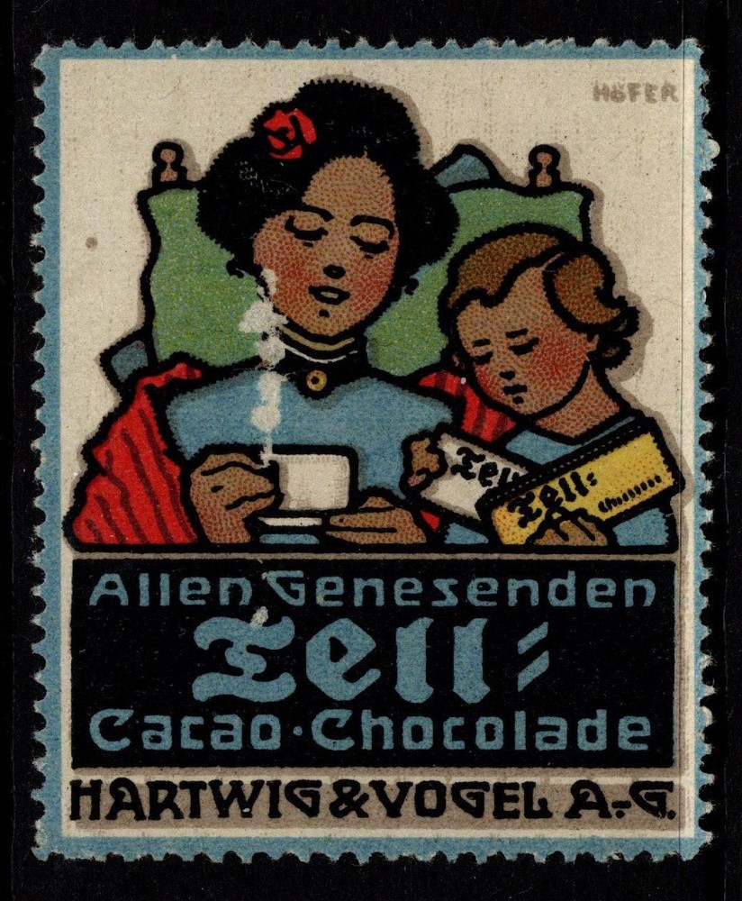 Germany Early 1900s Tell Hot Coco Stamp Mother & Child No Gum – S52217