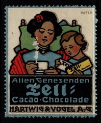 Germany Early 1900s Tell Hot Coco Stamp Mother & Child No Gum – S52217